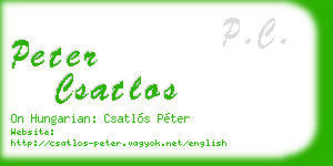 peter csatlos business card