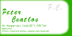 peter csatlos business card